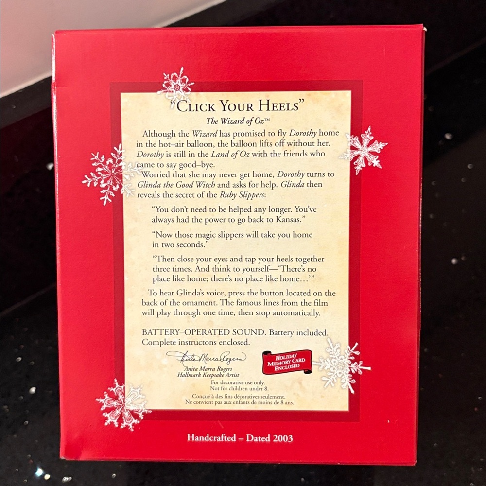 Wizard of Oz Click Your Heels Hallmark Christmas Ornament with Sound - Picture 11 of 12